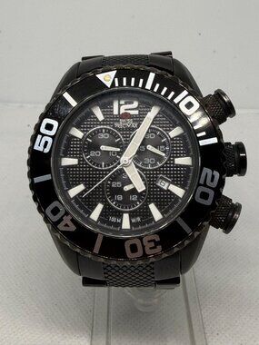 Swiss Precimax SP12162 Deep Blue Pro II Men's Black SS Swiss Chronograph Watch
